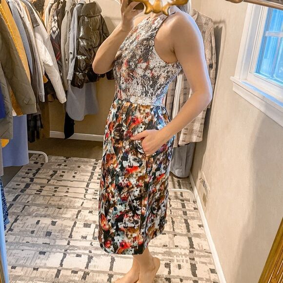 ML Monique Lhuillier Aviva Sequin Dress Watercolor 6 - Picture 4 of 8